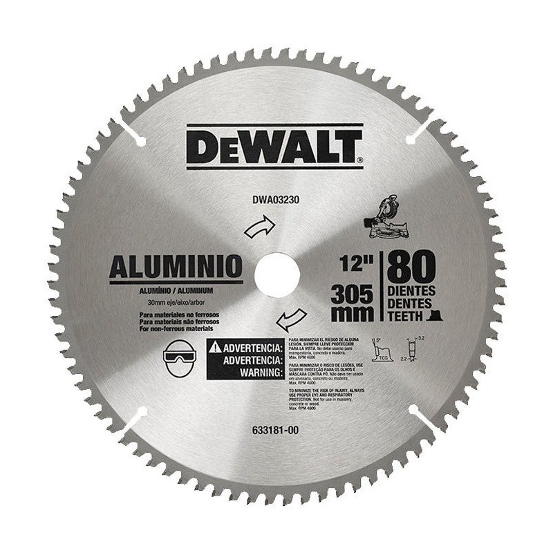 SIERRA ACOLILLADORA 12 + DISCO 12 ALUMINIO DEWALT DWS715-B3A
