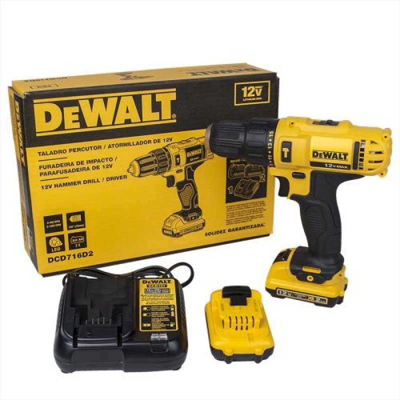 TALADRO PERCUTOR INAL 3/8 PULG DEWALT DCD716D2 B3