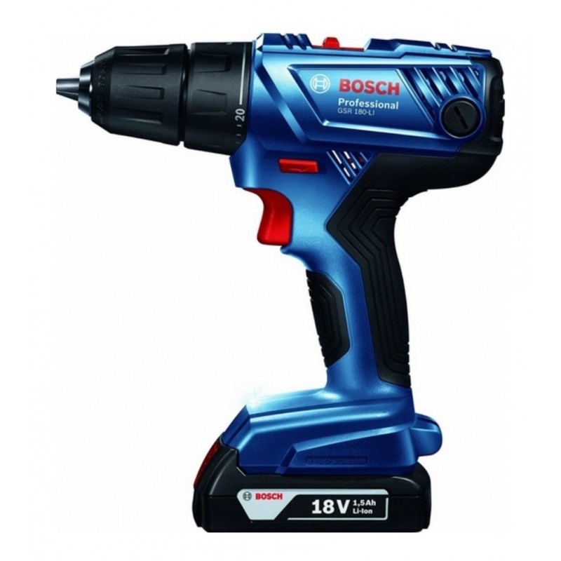 ATORNILLADOR INAL 1/2 BOSCH GSR 180 LI 18V 2BAT 1,5AH MALET