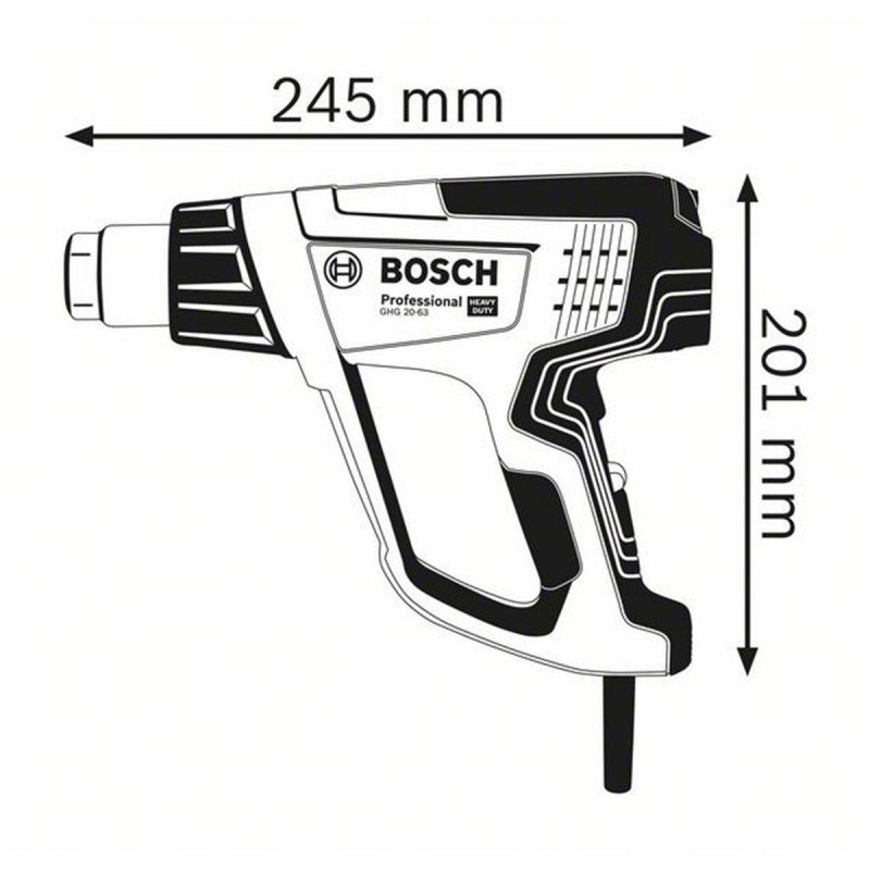 PISTOLA DE CALOR BOSCH GHG 20-63 CON BOQUILLAS