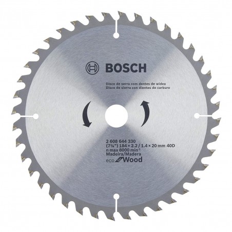 DISCO DE SIERRA CIRCULAR BOSCH ECO  184mm 40D 2608644330