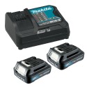 KIT DE BATERIAS Y CARGADOR BL1016X2 PZS MAKITA 1976420