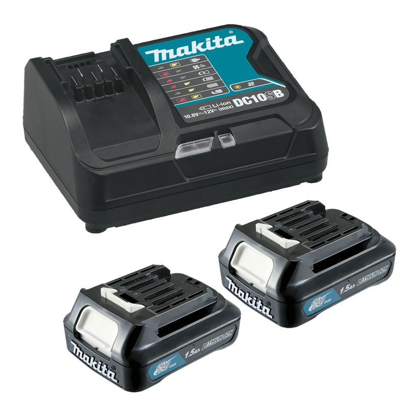 KIT DE BATERIAS Y CARGADOR BL1016X2 PZS MAKITA 1976420