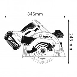 SIERRA CIRCULAR INALAMBRIC BOSCH GKS 18V-57 NO BAT/CARGADOR