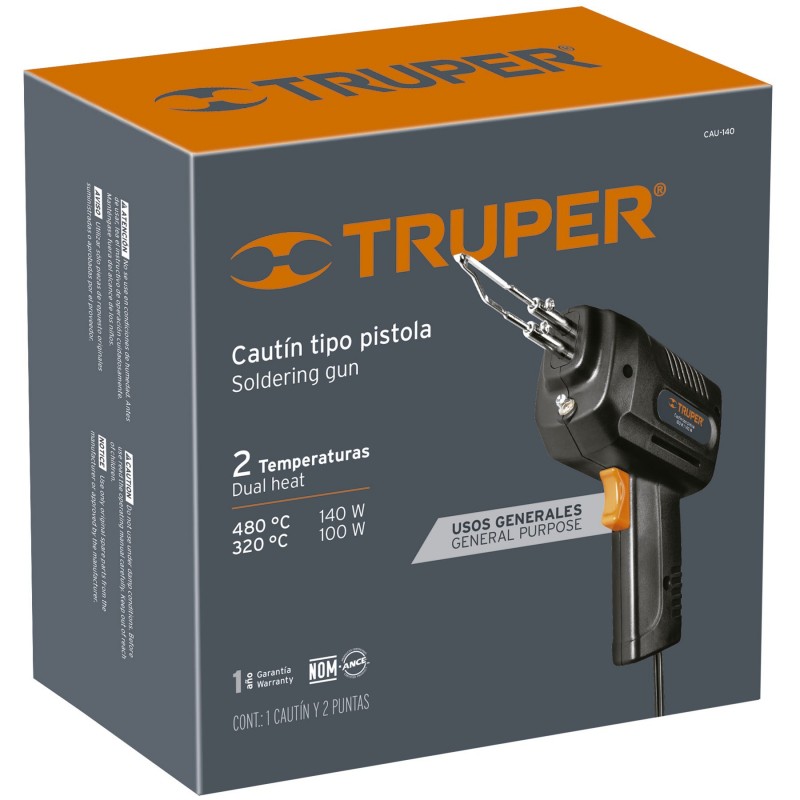 PISTOLA DE SOLDAR 2 TEMPERATURAS 140W PRETUL CAU-140