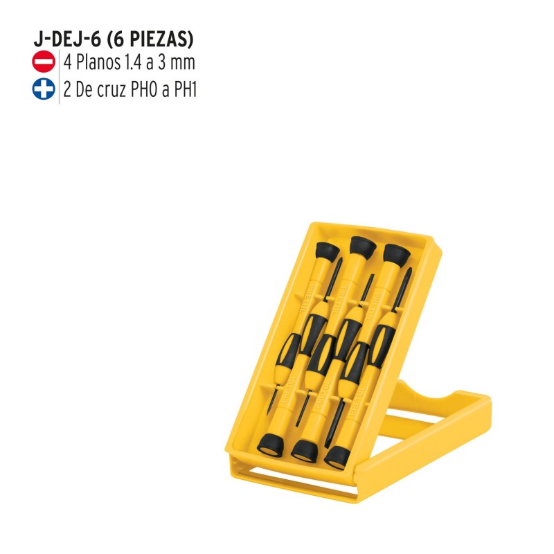 JUEGO CON DESTORNILLADORES DE JOYERO 6PZS PRETUL J-DEJ-6