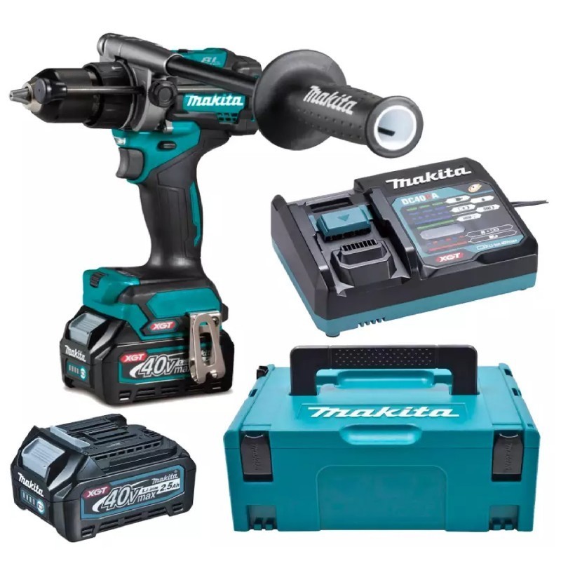 TALADRO PERC XGT40V +2BAT 2,5AH Y CAR. MAKITA HP001GM201