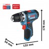 ATORNILLADOR INALAMBRIC GSR 12V-15 FC BOSCH 4MANDRILES 2BAT
