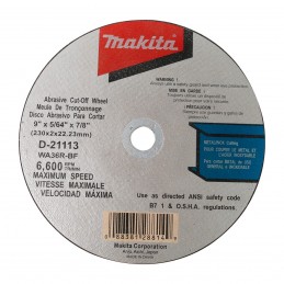 DISCO ABRAS CORTE ACERO INOX MAKITA D21113