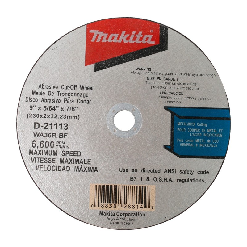 DISCO ABRAS CORTE ACERO INOX MAKITA D21113