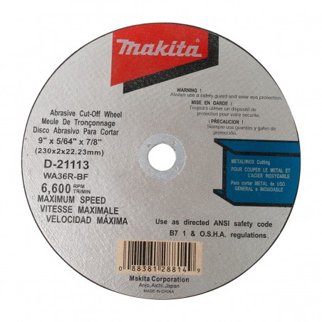 DISCO ABRAS CORTE ACERO INOX MAKITA D21113