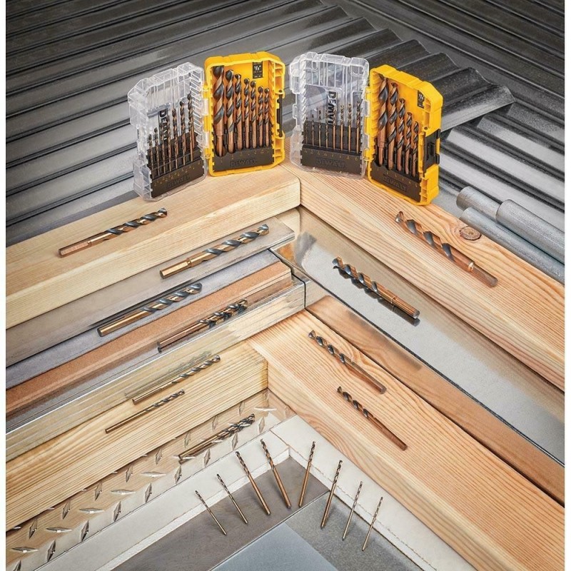 JUEGO DE 21 BROCAS OXIDO NEGRO Y ORO DEWALT DWA1181