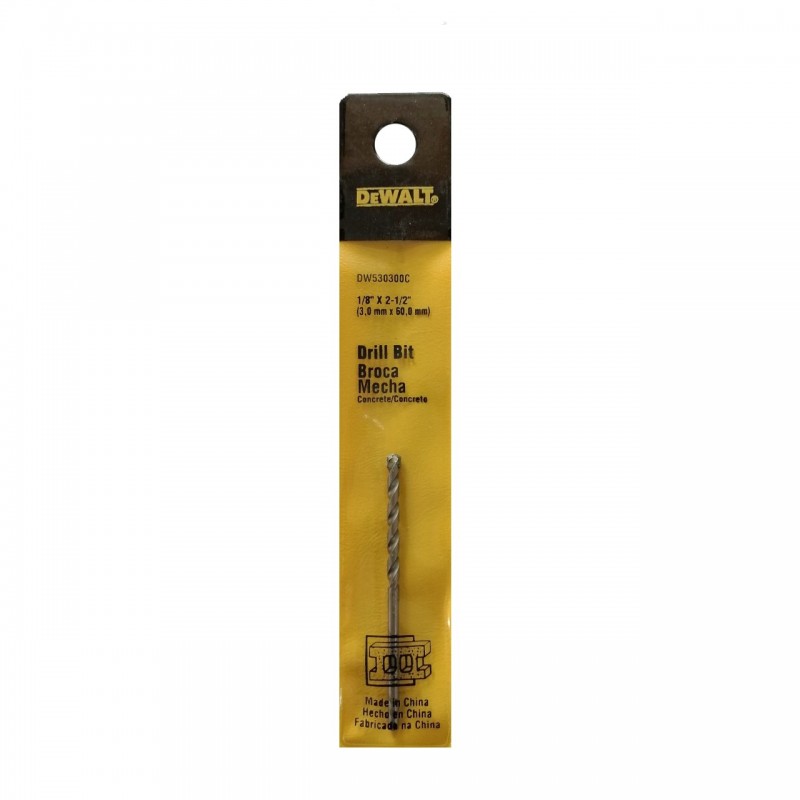 BROCA P/MURO DEWALT 1/8 X 2.1/2 PULG DW530300C