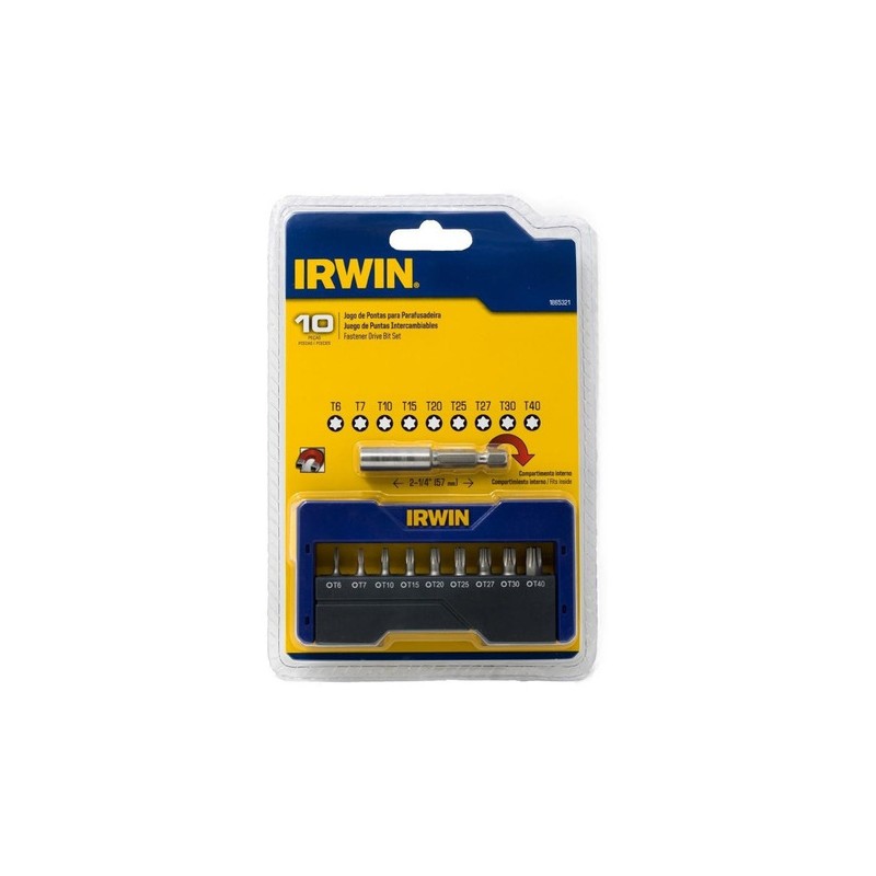JUEGO DE PUNTAS TORX T6 - T40 10 PZS IRWIN 1865321