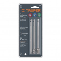 JUEGO ADAPTADORES LARGOS P/COPAS 1/4 3/8 1/2 TRUPER ADA-3L