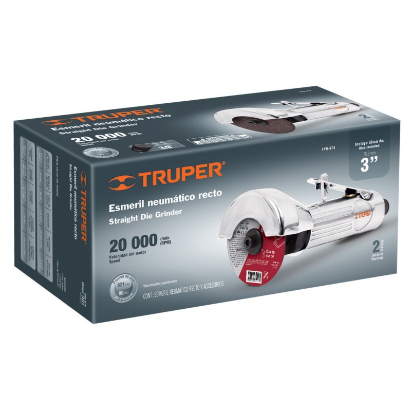 CORTADORA DE METAL RECTA NEUMATICA 3" TRUPER 3/8" TPN-874