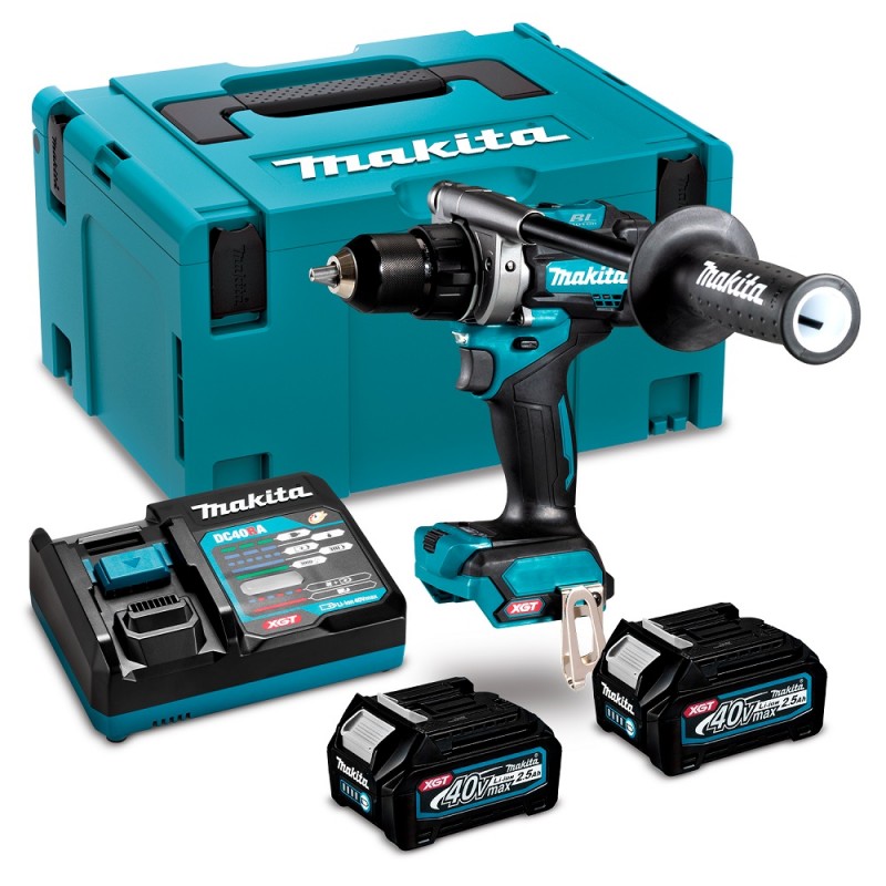 TALADRO ATORN XGT40V + 2BAT 2,5 AH+CARG MAKITA DF001GD201
