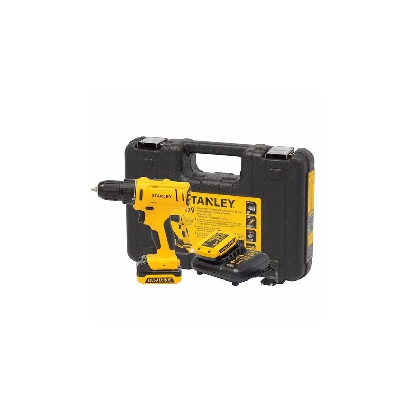 TALADRO DE ROTACION INAL 3/8 12V 2 BAT STANLEY SCD121S2K-B3