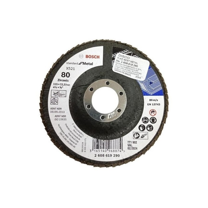 DISCO FLAP ECO PARA METAL 4-1/2" GR80 BOSCH 2608619290
