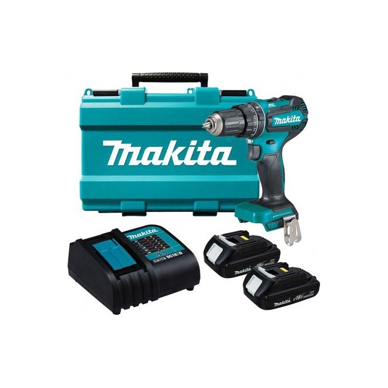 TALADRO PERCUTOR 18V INAL 2 BAT 1.5AH CARG MAKITA DHP485SYE