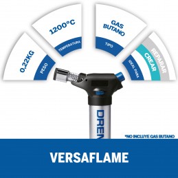 DREMEL VERSAFLAME SOPLETE CON 7 ACCESORIOS + CAJA METALICA