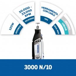 MOTOTOOL 3000PA 120V + 10 ACC DREMEL