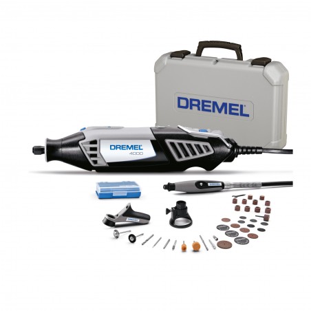 Mototool + 3 Aditamentos: Eje + 36 Accesorios Dremel 4000na