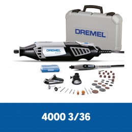 Mototool + 3 Aditamentos: Eje + 36 Accesorios Dremel 4000na