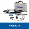 Mototool + 3 Aditamentos: Eje + 36 Accesorios Dremel 4000na