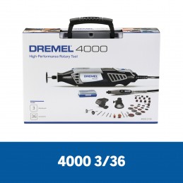 Mototool + 3 Aditamentos: Eje + 36 Accesorios Dremel 4000na