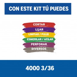 Mototool + 3 Aditamentos: Eje + 36 Accesorios Dremel 4000na
