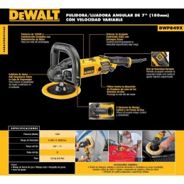 POLICHADORA 7 PULG 1250 W - 3000 RPM DEWALT DWP849X-B3