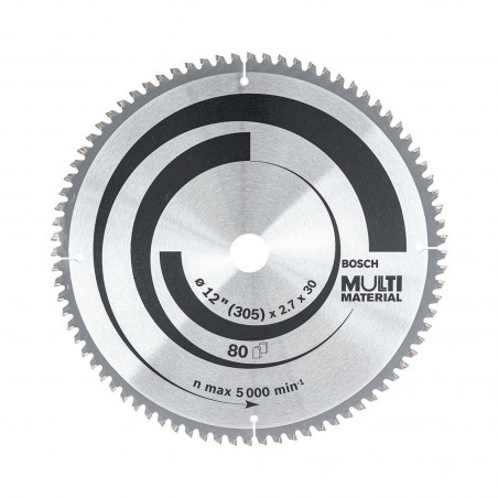 DISCO SIERRA 12" EJE 30MM T80 MULTIMATERIAL BOSCH