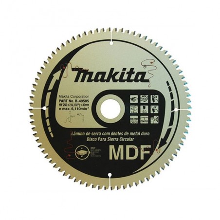 DISCO DE SIERRA CIRICULAR 10 X80TPI CORTE MDF MAKITA B49585