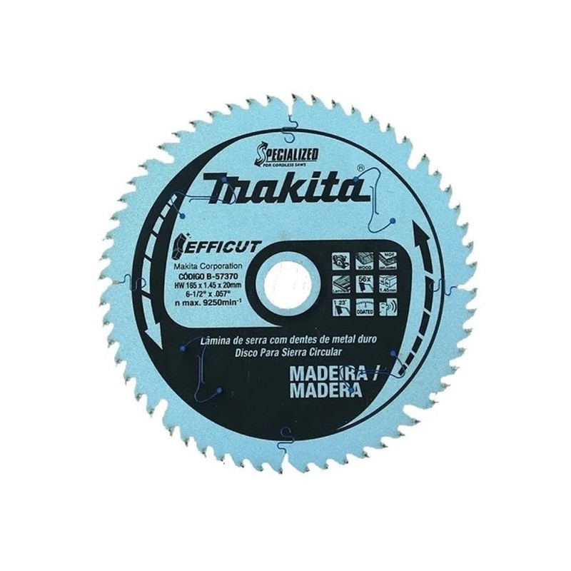 DISCO DE CORTE PARA SIERRA CIRCULAR 6-1/2 MAKITA 56TH B57370