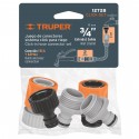 JUEGO DE 2 ACOPLES RAPIDOS ENTRADA 3/4'' TRUPER CLICK-SET