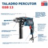 TALADRO PERCUTOR BOSCH GSB 13 RE 650W 127V