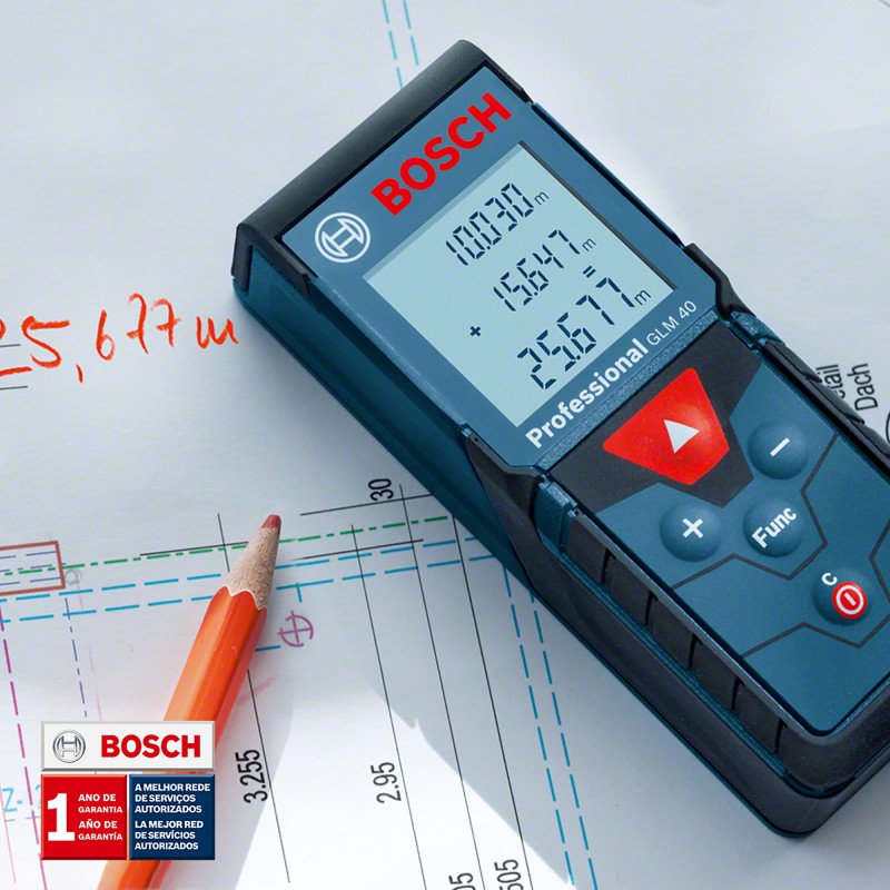 MEDIDOR LÁSER BOSCH ALCANCE 40 METROS GLM 40