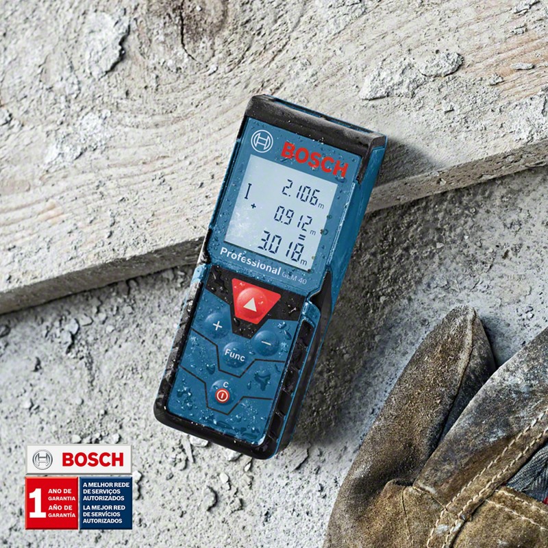 MEDIDOR LÁSER BOSCH ALCANCE 40 METROS GLM 40