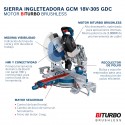 SIERRA INGLETEADORA BOSCH GCM 18V-305 GDC 2000W 18V SB
