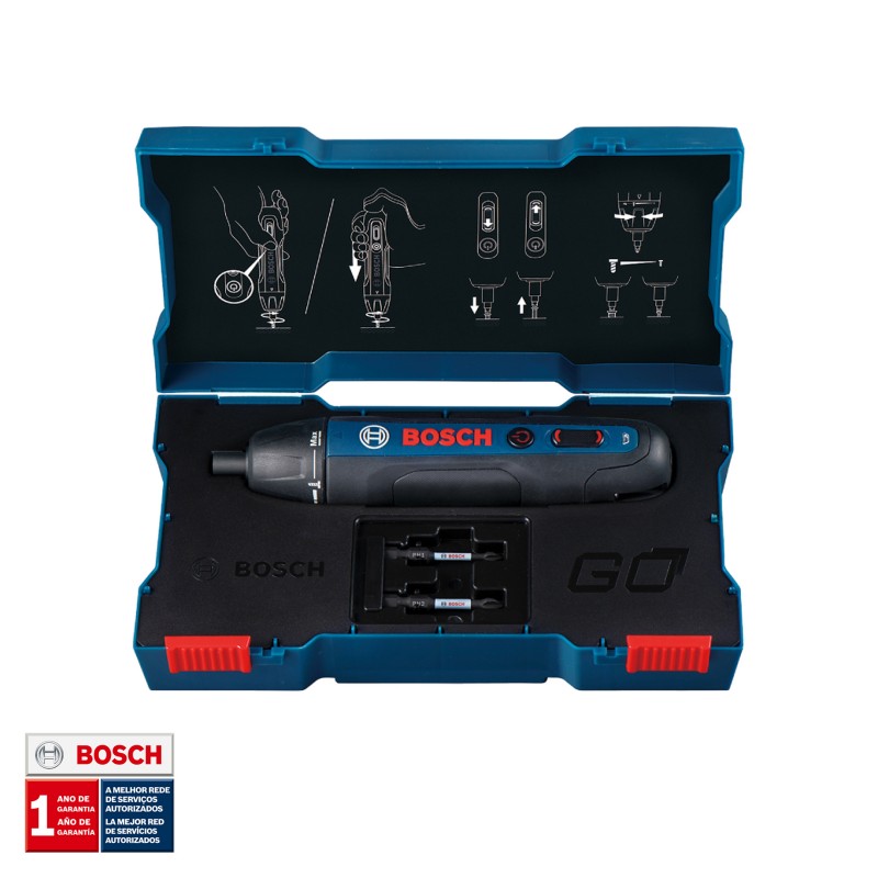 ATORNILLADOR INALAMBRICO BOSCH GO 3,6V BIVOLT CON 2 BITS