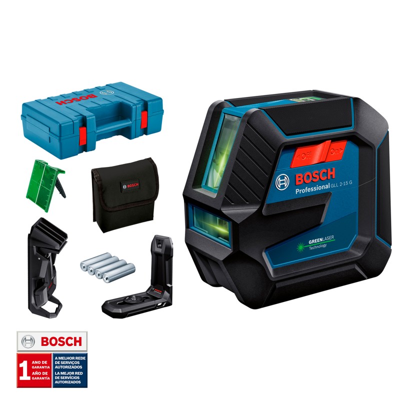NIVEL LÁSER DE LÍNEAS VERDES BOSCH 15 MT GLL 2-15 G