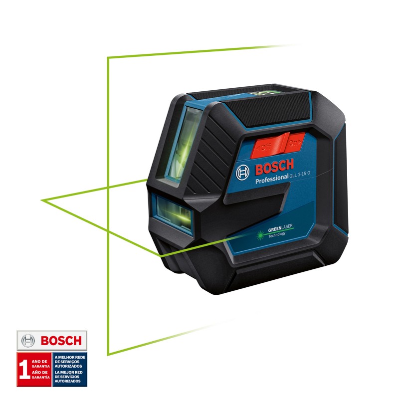 NIVEL LÁSER DE LÍNEAS VERDES BOSCH 15 MT GLL 2-15 G