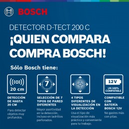 DETECTOR Y ESCÁNER DE MATERIALES BOSCH D-TECT 200 C