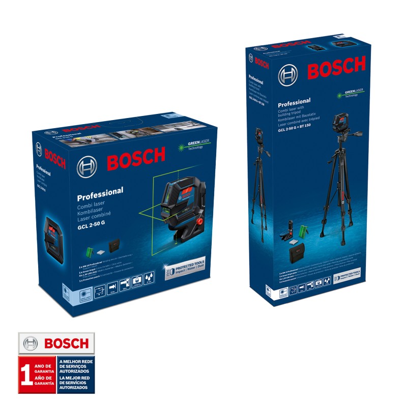 NIVEL LÁSER LÍNEAS VERDES BOSCH ALCANCE 50 M GCL 2-50 G