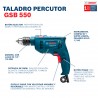 TALADRO PERCUTOR BOSCH GSB 550 RE 550W 127V CON MALETÍN