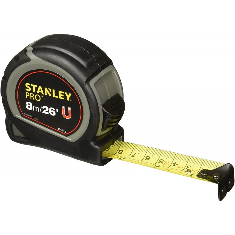 FLEXOMETRO CINTA METRICA PRO 8M 1"" STANLEY 30-088
