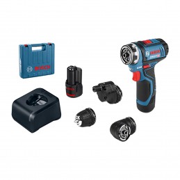 ATORNILLADOR INALAMBRIC GSR 12V-15 FC BOSCH 4MANDRILES 2BAT