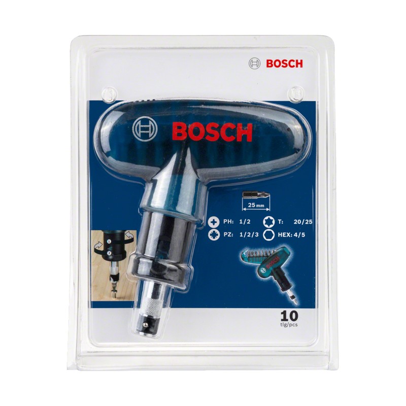 SET DE BOLSILLO CON 10 UNDS PARA ATORNILLAR BOSCH 2607017413