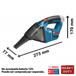 ASPIRADORA DE POLVO BOSCH GAS 12V-LI 12V SIN BATERÍA
